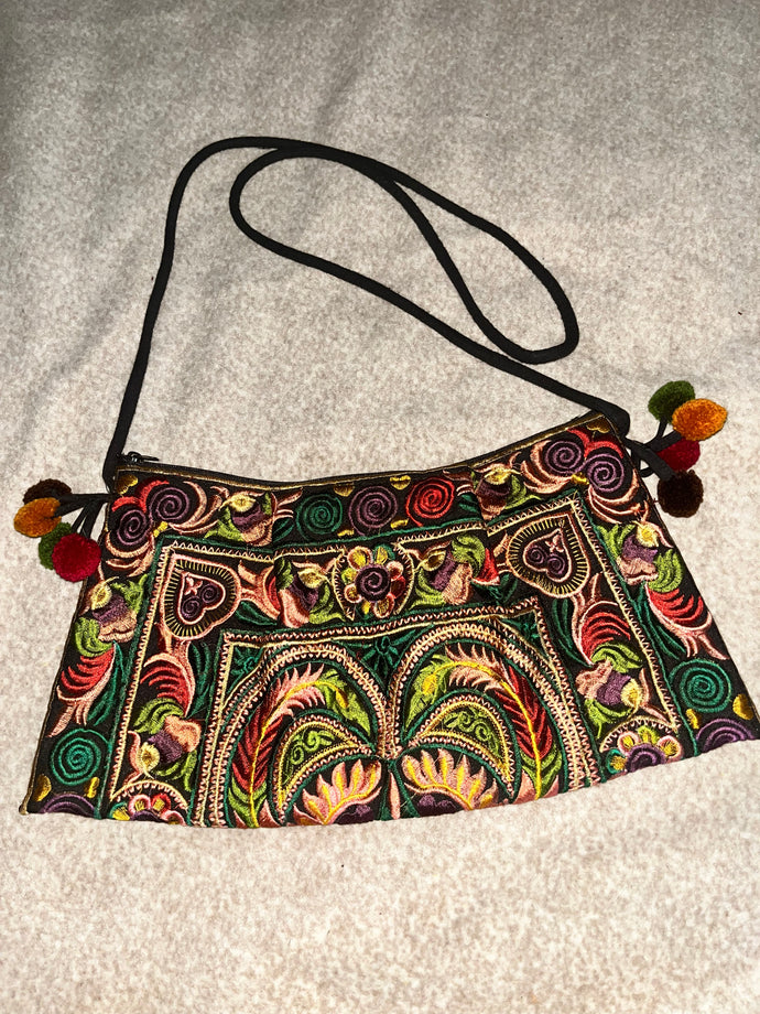 Colorful Embroidered Crossbody Purse