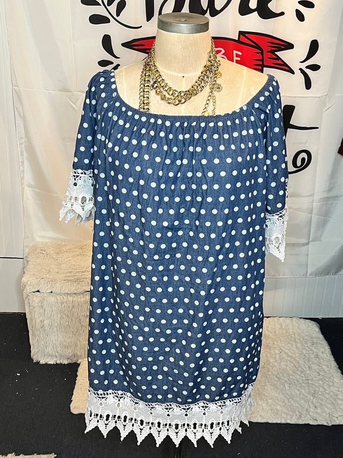 Off the Shoulder Polka Dot Dress