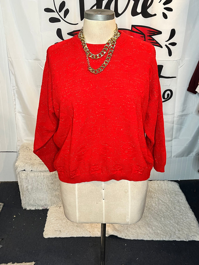 Red Sweater with Gold Sparks