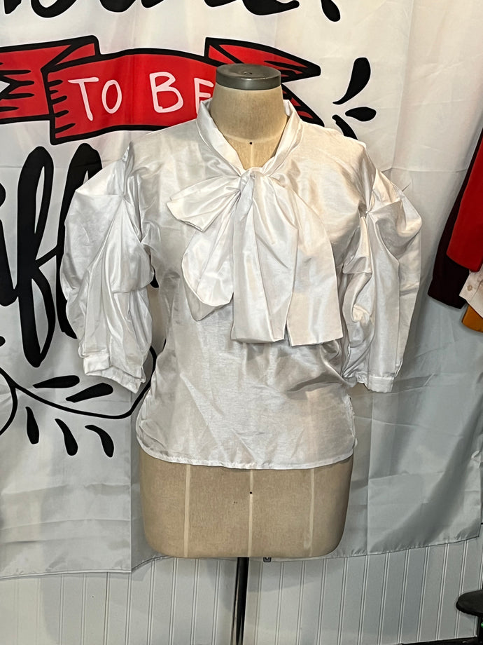 Puff Sleeve Pussy Bow Blouse