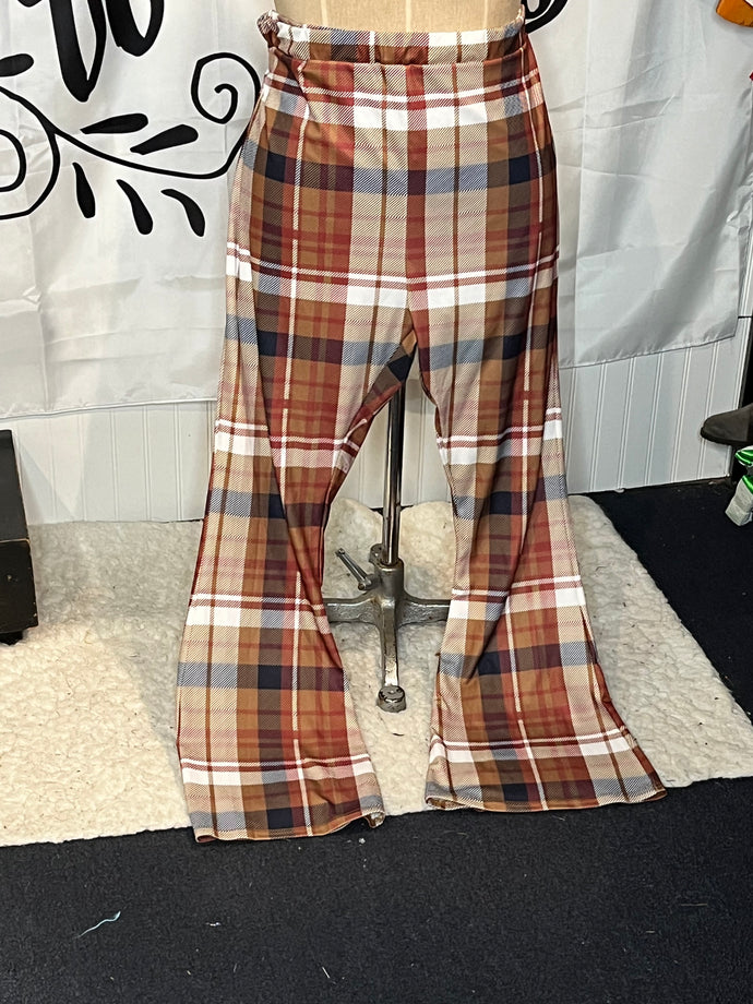 Plaid Flare Leg Pant