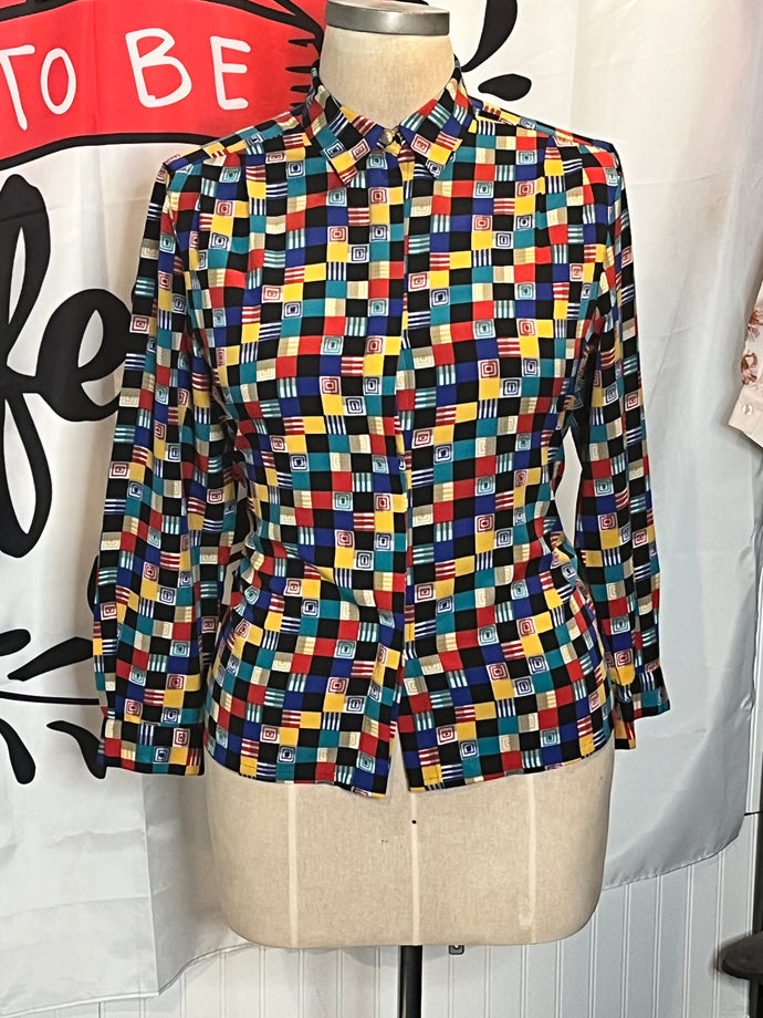 Color Grid Blouse