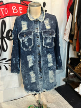 Load image into Gallery viewer, Dark Denim Distressed Jacket
