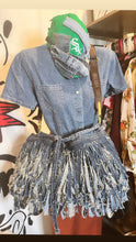 Load image into Gallery viewer, Blue denim fringe crossbody bag
