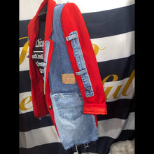 Load image into Gallery viewer, Red Denim One Sleeve “JustBlaze” Blazer
